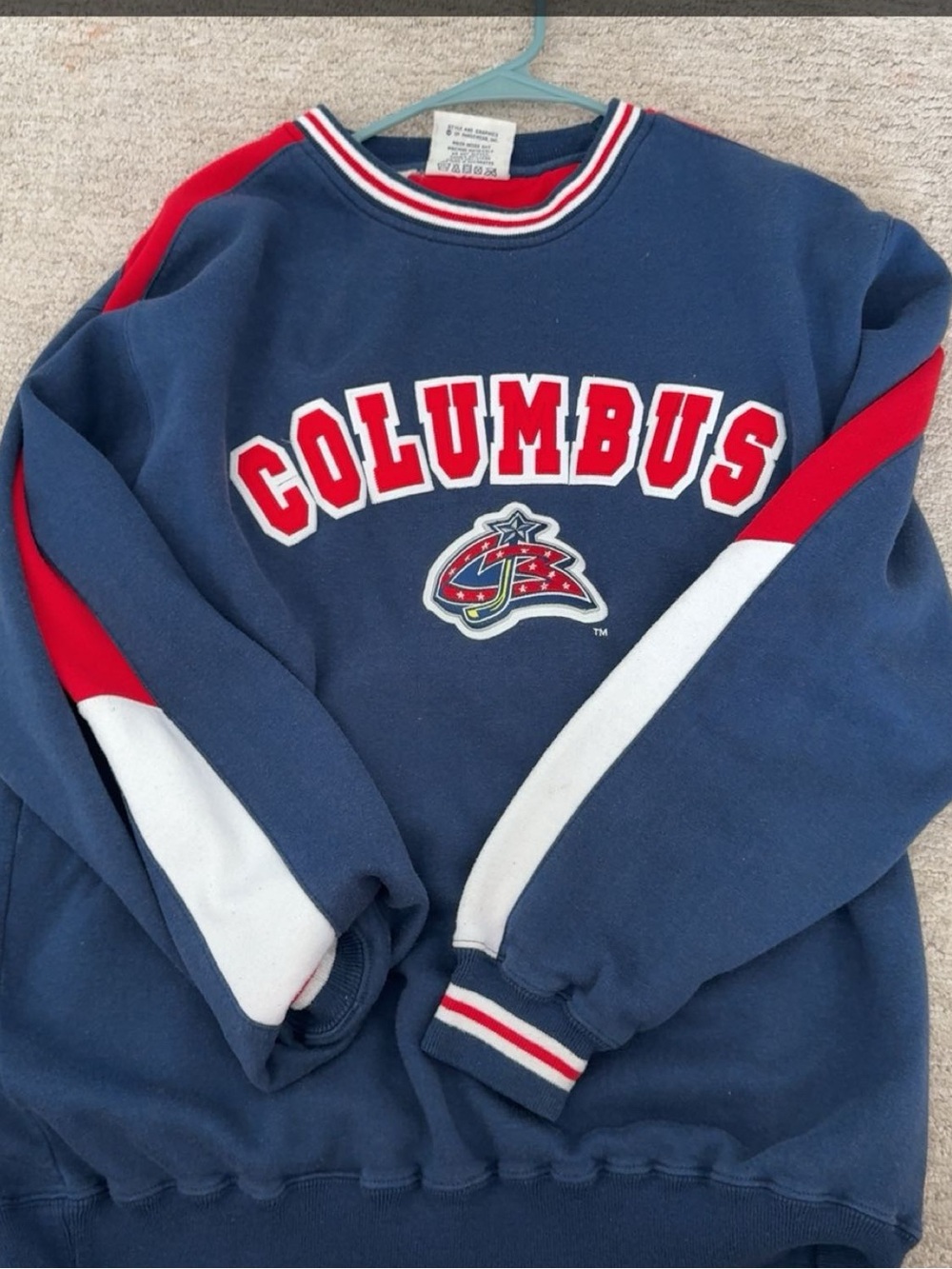 Columbus Crew Navy Pullover Sweatshirt with Red & White Accents